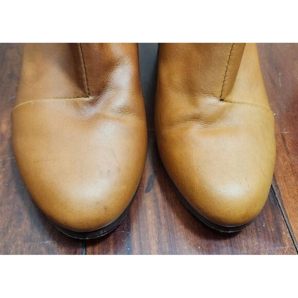 Rag & Bone New York Women’s Leather Ankle Boots Tan Heeled Booties Zip Back 39 - Picture 4 of 16